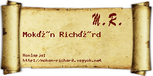 Mokán Richárd névjegykártya